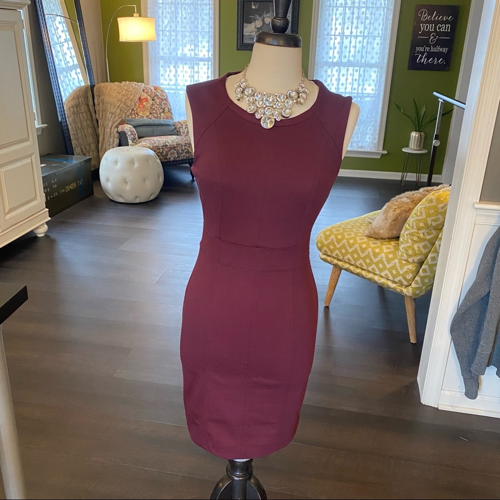 Banana Republic knit shift dress wine color sz 2
